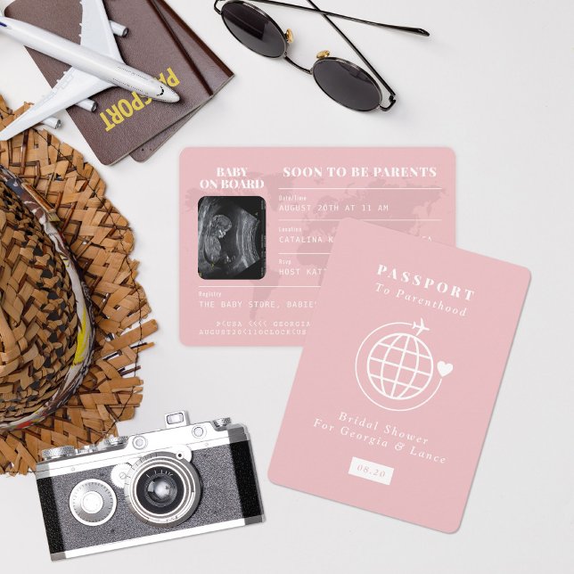 Passport to Parenthood Travel Theme Baby Shower Invitation (Creator Uploaded)