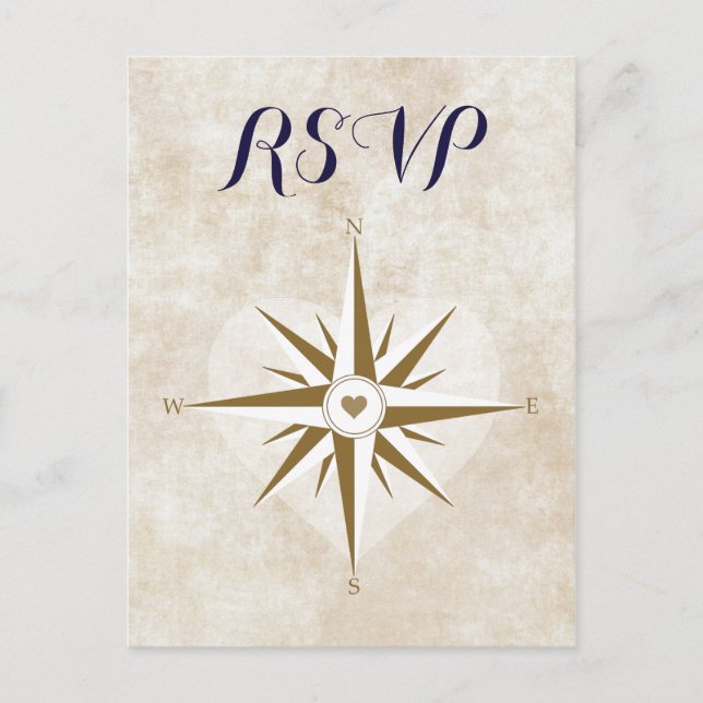 Passport Travel RSVP Postcard Destination Wedding (Front)