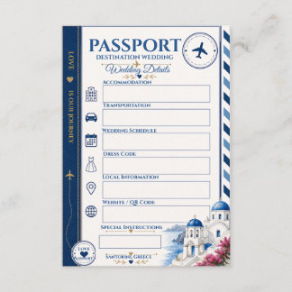 Passport Wedding Enclosure Card