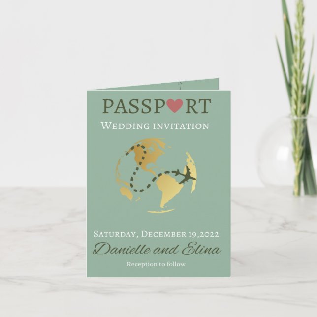 passport wedding invitation (Front)