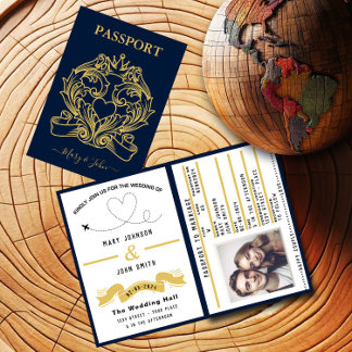 Passport Wedding Invitation Travel Inspired Design