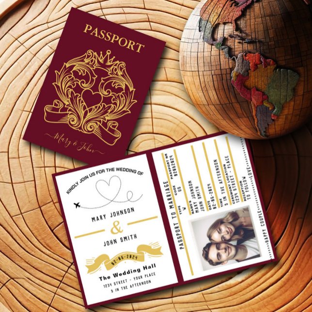 Passport Wedding Invitation Travel Inspired Design (Creator Uploaded)