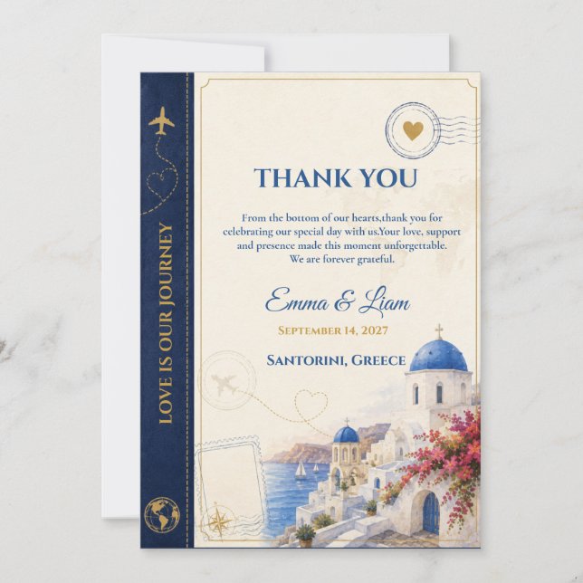 Passport Wedding Thank You Card (Front)