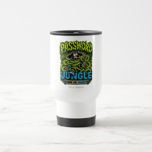 Password Jungle Personalised Funny IT Office  Travel Mug (Center)
