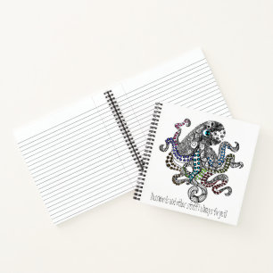 Password keeper colourful line doodle octopus notebook