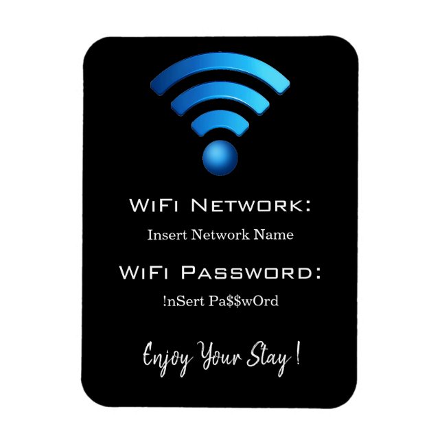 password wifi details black magnet (Vertical)