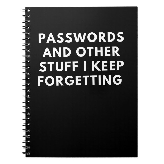 Passwords and other stuff journal, notebook  (Front)