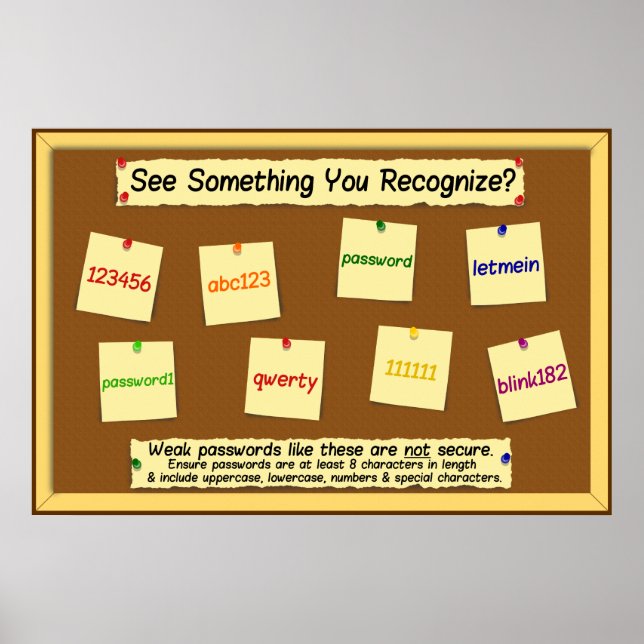 Passwords Information Security Awareness Poster (Front)