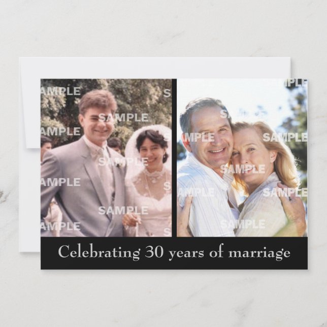 Past and Present 30th Anniversary Invitation (Front)