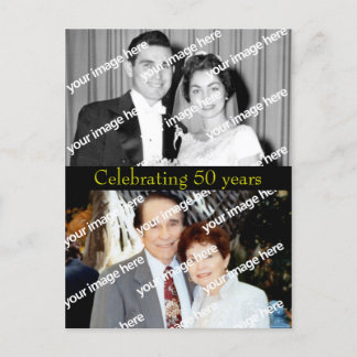 Past and Present Golden Anniversary postcard