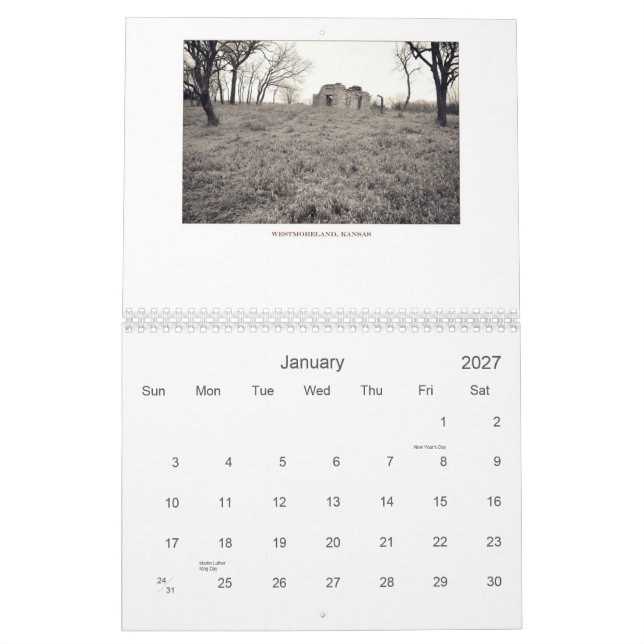 Past Flint Hills Calendar 2012 (Jan 2027)