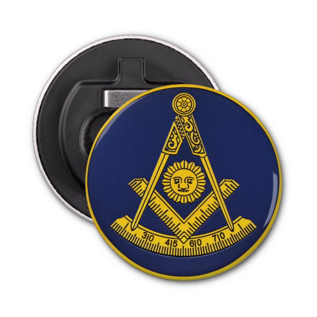 Past Master Freemason Square and Compass Masonic  Bottle Opener (Front)