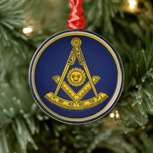 Past Master Freemason Square and Compass Masonic  Metal Tree Decoration