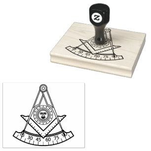 Past Master Freemasonry Square Compass Masonic Rubber Stamp