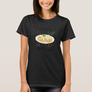 Pasta And Music Notes Musician Clef Spaghetti   T-Shirt