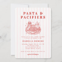 Pasta and Pacifiers Baby Shower Invitation