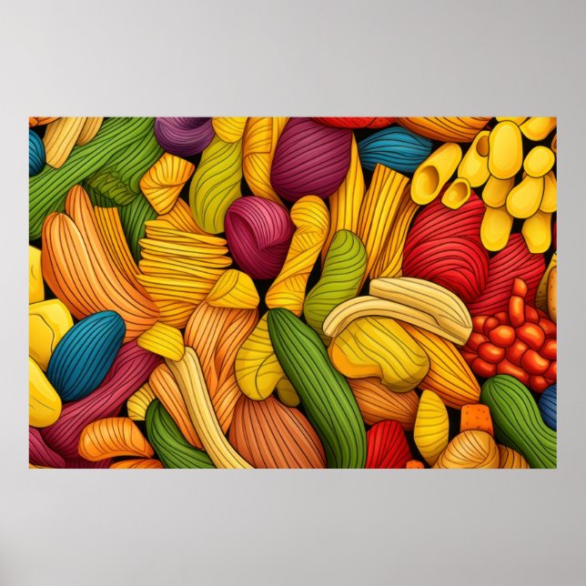 Pasta art background  LARGE Poster (Front)