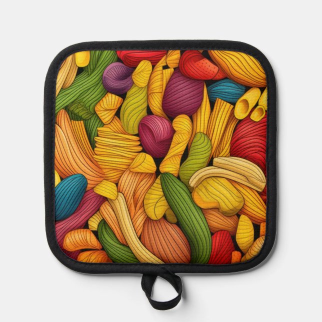 Pasta art background pot holder (Front)