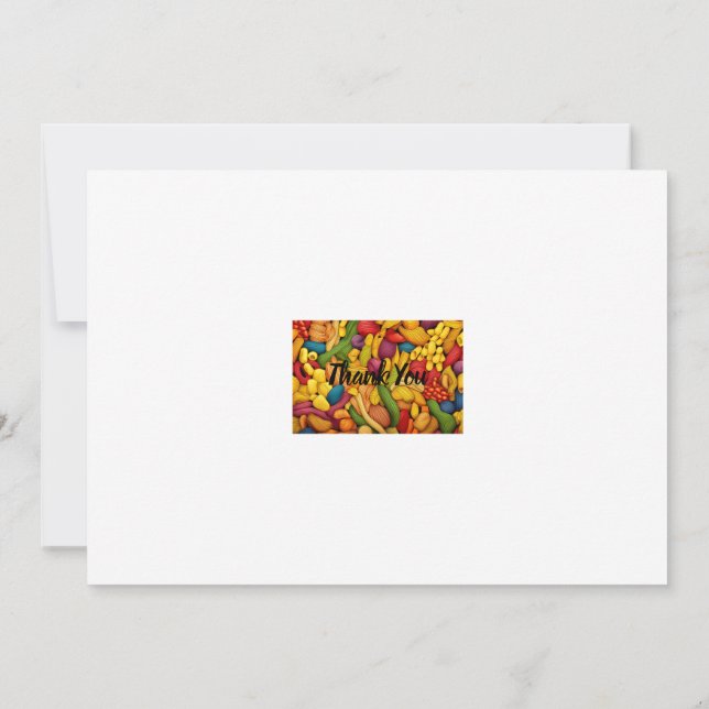 Pasta art background thank you card (Back)