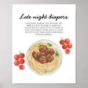 Pasta Baby shower Late night diapers Poster
