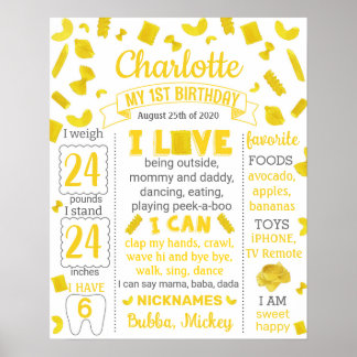 Pasta Birthday milestone sign 1064