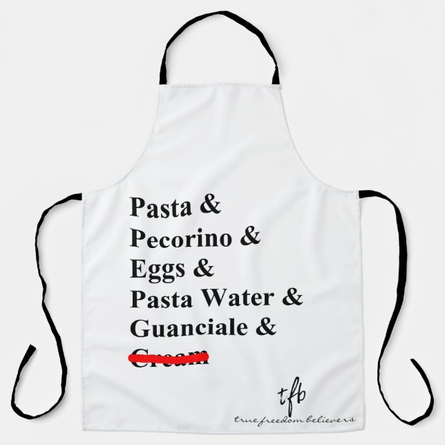 Pasta Carbonara Ingredients Apron (Front)