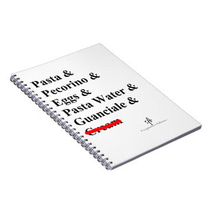 Pasta Carbonara Ingredients Notebook