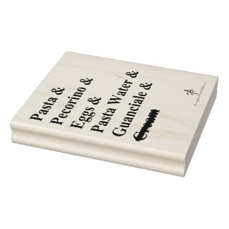 Pasta Carbonara Ingredients Rubber Stamp