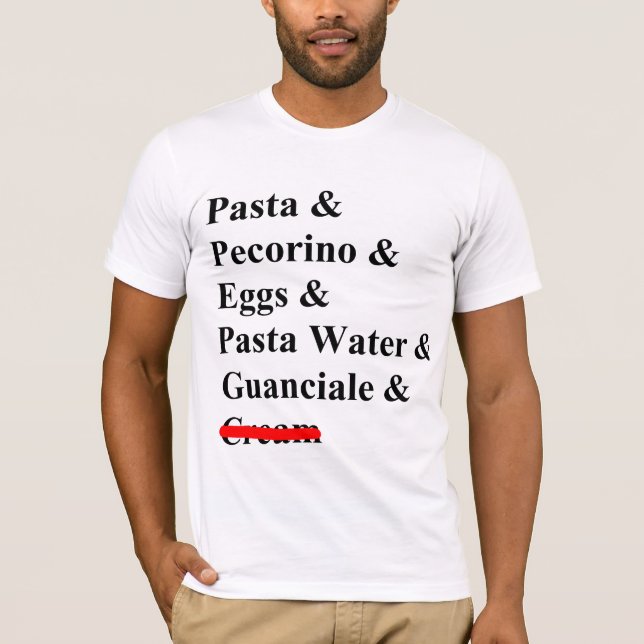 Pasta Carbonara Ingredients T-Shirt (Front)