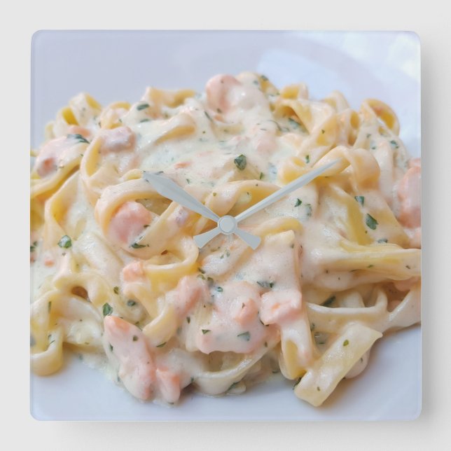 Pasta Custom Food Photo Square Wall Clock (Front)