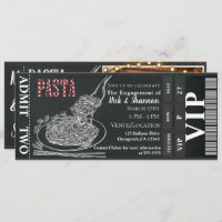 Pasta Dinner Chalk Engagement Dinner Photo Ticket
