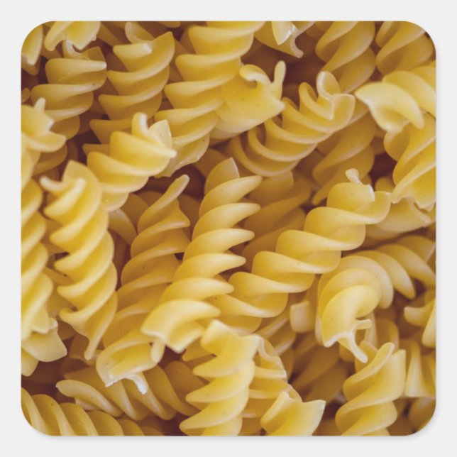 Pasta Fusilli Noodles Square Sticker (Front)