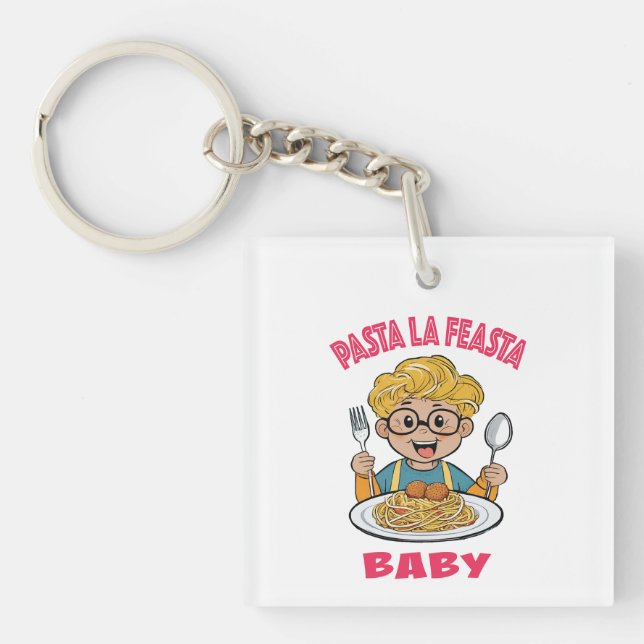 Pasta La Feasta Baby Key Ring (Front)