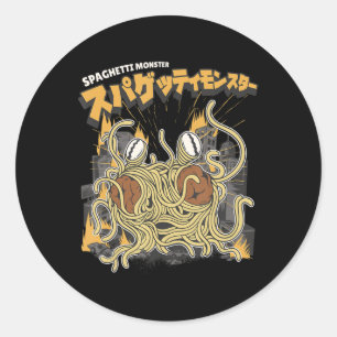 Pasta lover Spaghetti monster anime Classic Round Sticker