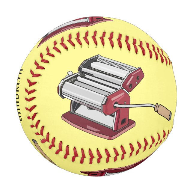 Pasta maker cartoon illustration  baseball (Front Left)