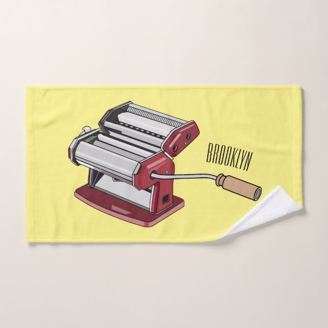 Pasta maker cartoon illustration  bath towel set (Hand Towel)