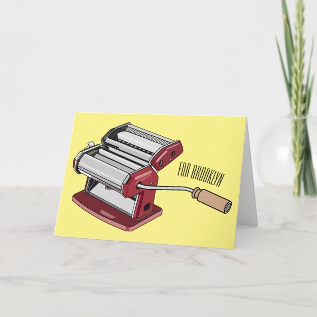Pasta maker cartoon illustration  card (Front)