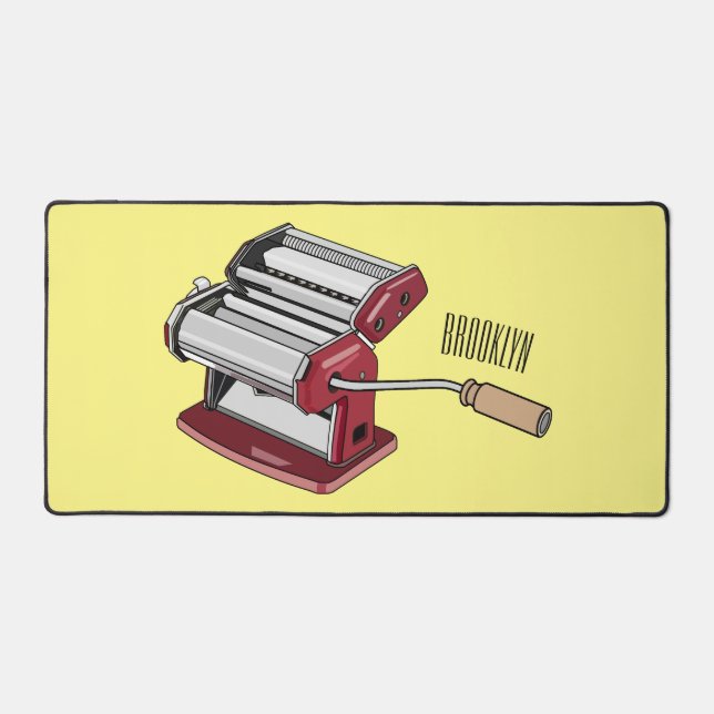 Pasta maker cartoon illustration  desk mat (Front)