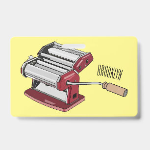 Pasta maker cartoon illustration  ID badge