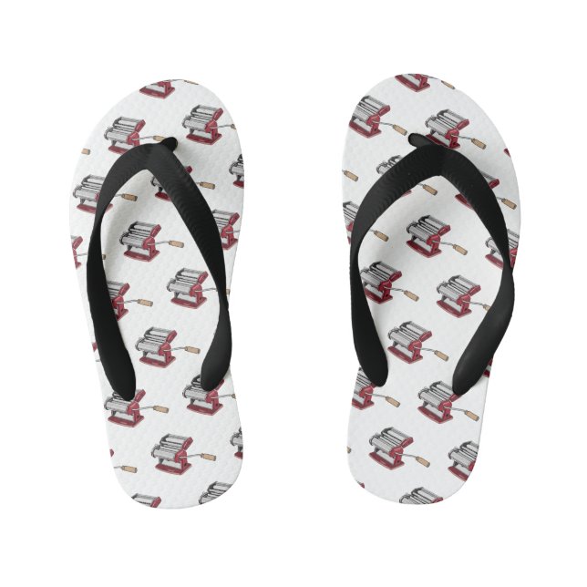 Pasta maker cartoon illustration  kid's jandals (Footbed)