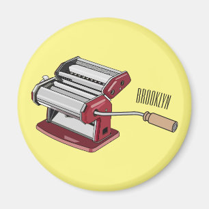 Pasta maker cartoon illustration magnet