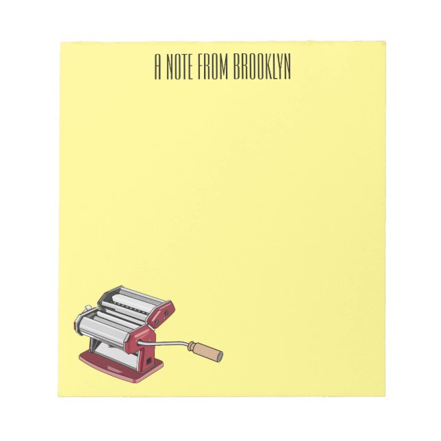 Pasta maker cartoon illustration  notepad (Front)