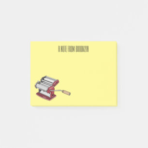 Pasta maker cartoon illustration post-it notes