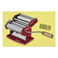 Pasta maker cartoon illustration 
