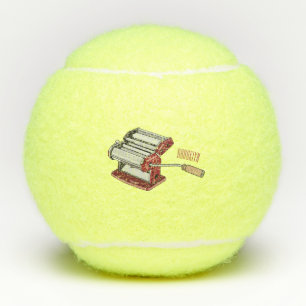 Pasta maker cartoon illustration  tennis balls