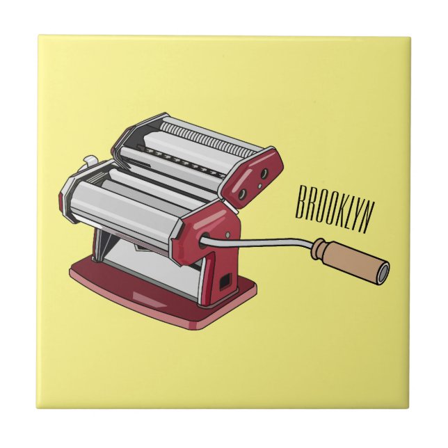 Pasta maker cartoon illustration  tile (Front)