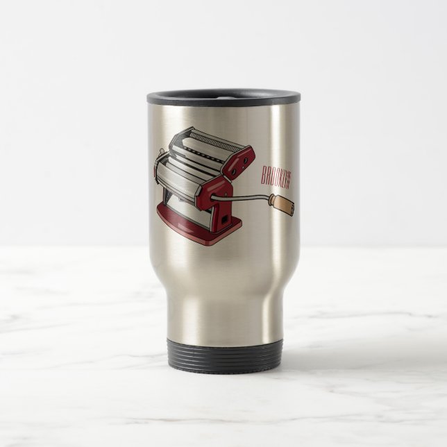 Pasta maker cartoon illustration  travel mug (Center)