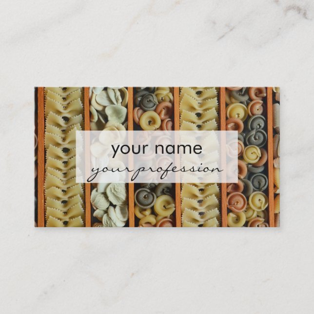 pasta noodles photograph business card (Front)