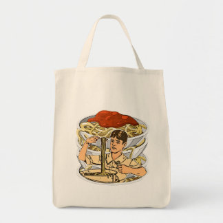 Pasta on the plate: yummy spaghetti tote bag