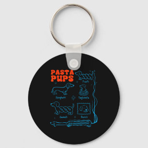 Pasta P Funny Dachshund Wiener Dog Pasta Foodie Do Key Ring